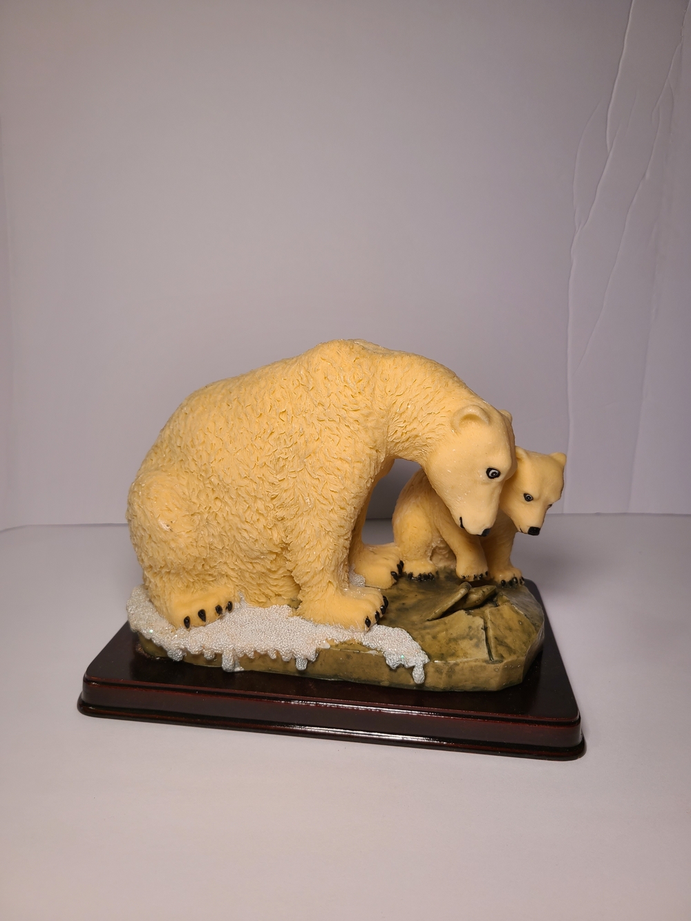 Polar Bear Mother and Cub Resin Figurine
